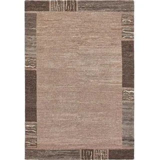 Cazaris Wollteppich Natura Silk Greny, Braun, Natur, Textil, Bordüre, rechteckig, 250x300 cm, Care & Fair, für Fußbodenheizung geeignet, in verschiedenen Größen erhältlich, Teppiche & Böden, Teppiche, Naturteppiche