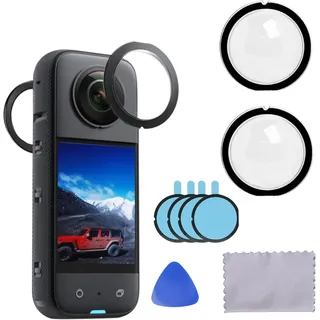Linsenschutz für Insta 360 ONE X3 – Abnehmbar Objektivschutz mit HD-Transparenz, Spritzwassergeschützt & Staubdicht – Original Dual Lens Guards Zubehör für Insta 360 X3 Action Kamera 2 Stück