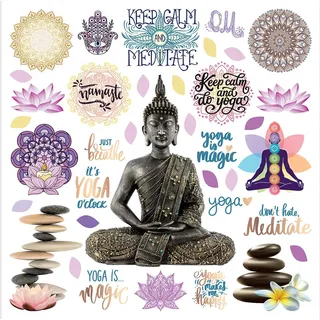 Buddha Küche, Wohnzimmer, Büro, Schlafzimmer Wandstickers, Wandtattoo, Decals von AG Design 30 x 30 cm | SSA 3886