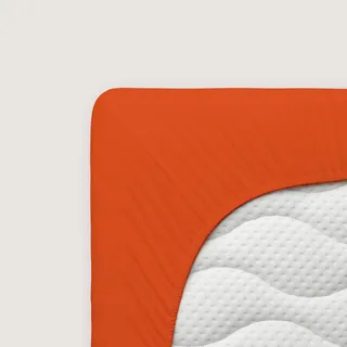 schlafgut Spannbettlaken Premium 90 x 220 cm Baumwolle Orange