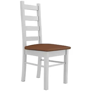 JVmoebel Holzstuhl Klassische Holzstühle mit weißem Polster im Art Deco-Design, Made in Europa weiß
