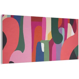 MuchoWow© Filz Bild als Akustikpaneele 200x100 cm Schlafzimmer Bilder Wand Deko Wohnzimmer Modern Wanddeko Schallschutz Akustikbild Abosrber Farbkästen - Gerade - Rund - Abstrakt