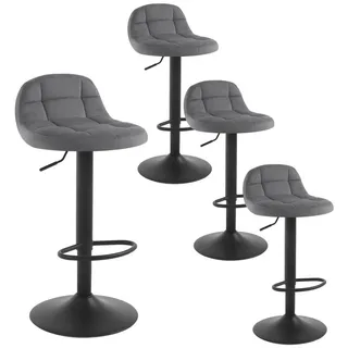 Woltu Barhocker 4er Set höhenverstellbar 62-83 cm grau