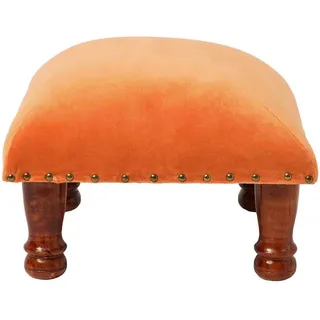 Homescapes Hocker Mable Samt 40 x 25 x 40 cm Orange