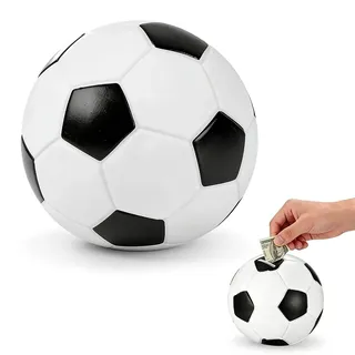 Fußball Sparschwein - Lustiges Sparglas mit Sportdesign, Personalisierbare Geldbox für Jungen Mädchen, Coole Geschenkidee für Kindergeburtstage, Jugendzimmer Deko