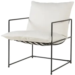 [en.casa] Sessel Utsjoki Textil 61 x 90 x 70 cm Schwarz/Beige mit Kissen