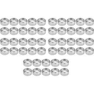 50 Stück Teelichthüllen Aluminium Leer Teelichtdose 3,6 x 1,5cm Hitzebeständige Kerzenhülle Kerzenwachsbehälter Teelichthalter Teelichtschale DIY Kerzen Herstellung