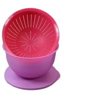 TUPPERWARE Junge Welle Schüssel 4,3 L lila Servierschüssel Schale Servieren + Sieb pink