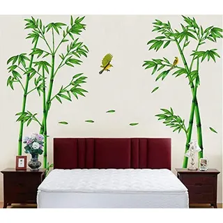 HALLOBO® Wandtattoo XXL Grün Bambus Bamboo Wandaufkleber Wandsticker Wall Sticker Wohnzimmer Schlafzimmer Deko