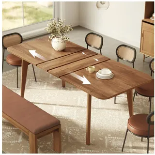 VASAGLE Esstisch 85 x 76,2 x 140/160/180 cm braun