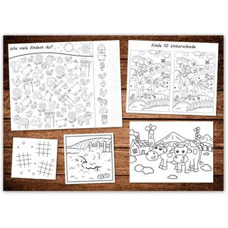 Primus Print - Papiertischsets Platzsets Tischsets zum ausmalen 50 Stück - Kinder Beschäftigung - Restaurant - Küche - Hotel - Verschiedene Motive - A3 (Bauernhof, 50)