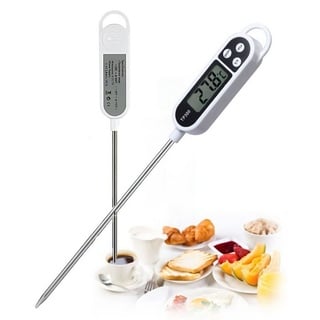 Bolwins Kochthermometer F74 Bolwins Digital Lebensmittel Stift Thermometer Küche BBQ Fleisch Kochen Temperatur weiß