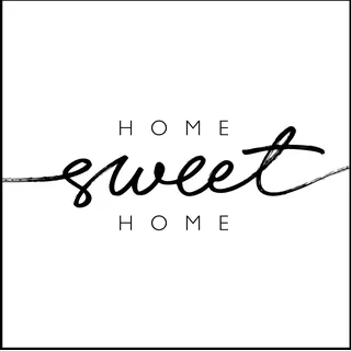 levandeo Wandbild 30x30cm Glasbild Home Sweet Home Schwarz Weiß Wanddeko Spruch Deko Wandobjekt