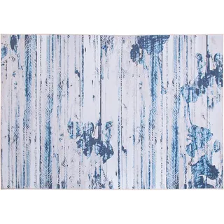 Beliani Burdur Kurzflorteppich 160 x 230 cm Blau/Beige