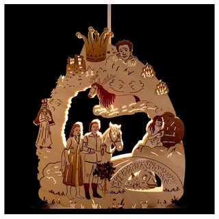 Erzgebirge-Palast Schwibbogen Fensterbild "Das singende, klingende Bäumchen" (29,5cm) von Saico Seif