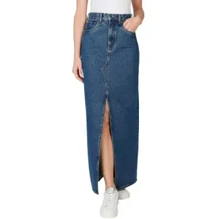 Pepe Jeans für Damen. PL901168CT9 Maxirock Hw blau (L), Lässig, Baumwolle, Denim, Nachhaltig