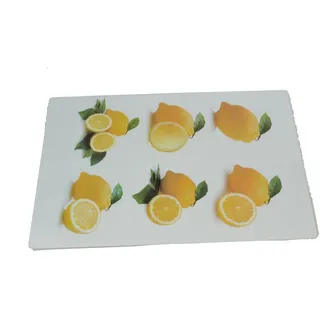 LEMON (25 cm x 35 cm) Schneidebrett aus Glas, Obstschale, Universal-Küchenbrett, LEMON
