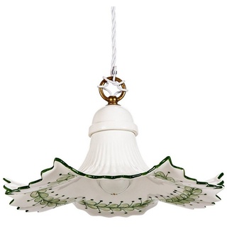 Helios Leuchten Pendelleuchte Küchenlampe Keramik, Keramiklampe, Deckenlampe, Hängelampe, für Küche Esstisch, handgefertigt handbemalt grün|weiß