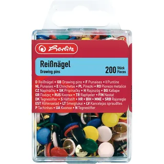 Herlitz Reißnagel farbig 200 Stück