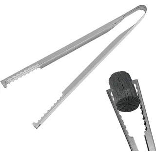 Vllold Grillzange – Kaminzange aus Edelstahl, Kohlezange, tragbare und lange Kaminzange, robuste Holzkohlezange zum Kochen, Grillen, Feuerstelle, Lagerfeuer, Camping
