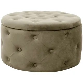 Akord Pouf Alia Samt 55 x 30 x 55 cm Beige