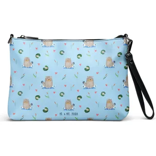 Mr. & Mrs. Panda Damentasche Otter Stein - Blau - Geschenk, Clutch, Seeotter, Handtasche, Munter, Grüßen, See, Tasche, Damen, Pflanzen, Umhänget... - Blau