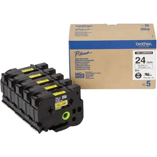 Brother Original DirectLabel schwarz auf gelb Laminat HGE651V5