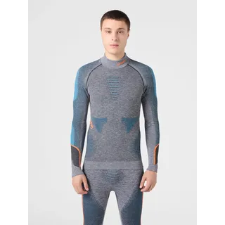 UYN U100053 AMBITYON UW LG_SL. Melange Turtleneck T-Shirt Men's Melange Schwarz/Atlantik/Glänzendes Orange M