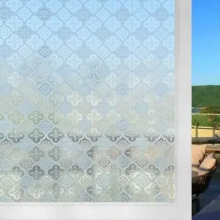 Elektrostatisch Klebende Sichtschutzfolie Mit Begonienmuster, 30 X 200 Cm ‚Äì Blickdichtes, Mattiertes Glas Mit Uv-schutz Für Büro Oder Schlafzimmer