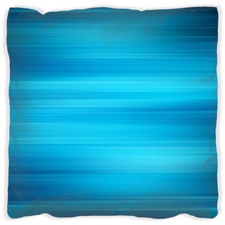 Wallario Dekokissen Blau und schwarz gestreift - Abstraktes Streifenmuster, handgenäht blau 40 cm x 40 cm