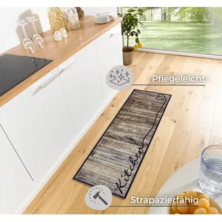 HANSE HOME Kitchen Herz Küchenläufer 50 x 150 cm Braun/Taupe