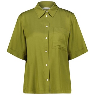 Marc O'Polo Klassische Bluse Damen Hemdbluse Regular Fit Kurzarm (1-tlg) grün 38