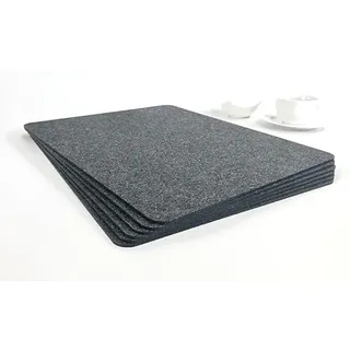 Tischset TAVOLA aus Filz - 6 Platzauflagen 45 x 35 cm - runde oder Spitze Ecken - 4 Farben - Made in Germany (45x35cm, runde Ecken, anthrazit meliert)