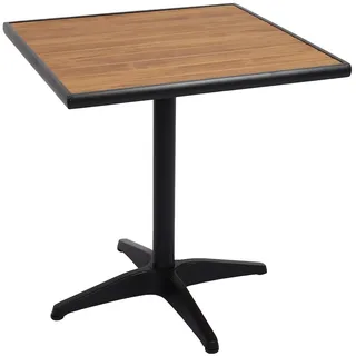 Mendler HWC-J95 Bistrotisch 70 x 70 x 74 cm schwarz/teak braun