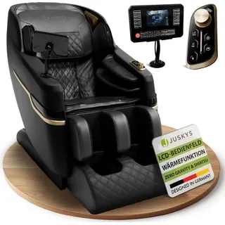 Juskys Massagesessel mit Ganzkörpermassagefunktion Kunstleder 142 x 75 x 105 cm Schwarz 