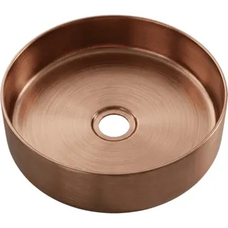 Essebagno Essenox Aufsatzwaschbecken Rund 37.5 Cm Aus Edelstahl Gebürstetes Kupfer