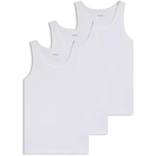 Boss Herren Tank Top Weiß Baumwolle Large