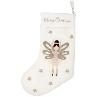 Greengate Dekohänger Cindarella Weihnachtsstrumpf mit Stickerei white 53x35cm weiß