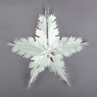 Hängeleuchte, dehnbar, Schneeflocke, PVC, Durchmesser 54 cm, Weiß schillernd