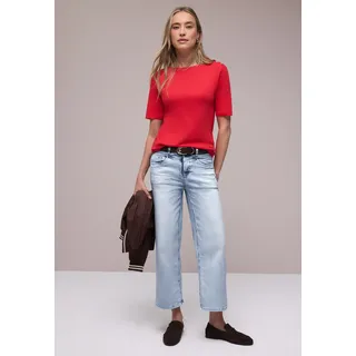 STREET ONE Wide Leg Jeans, im Loose Fit bleached random wash, 30 - 30W / 26L