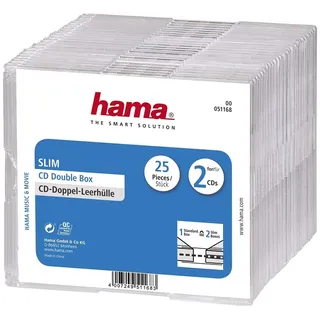 Hama CD Hülle 00051168 2 CDs/DVDs/Blu-rays Transparent Polystyrol 25St.