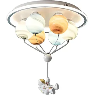 MyLjp Moderner Kinderzimmer Kronleuchter Dimmbare Sternenhimmel Pendellampe Mit LED Wohnzimmer Pendelleuchte Junge Und Mädchen Schlafzimmer Kronleuchter Astronaut Hängelampen(C)