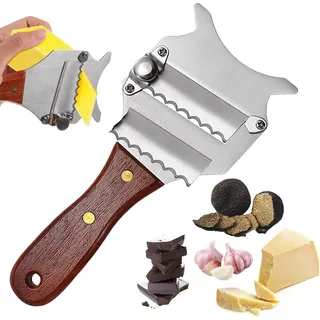 1 Stück Sägezahn Trüffelhobel 19,5 cm * 8 cm Professioneller Edelstahl Trüffel Käsehobel Cheese Slicer mit Einstellbarer Dicke Geeignet zum Schneiden von Trüffeln Käse Schokolade Butter