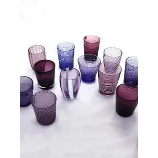 Zafferano Melting Pot Set mit 6 gemischten Gläsern, Amethyst MP00105