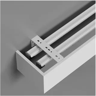 Generisch 2-läufig Vorhangschiene mit Blende,3-in-1- Gardinenschiene,Verdecktes Doppel-Gardinenschienensystem,Für Wohnzimmer,Schlafzimmer,Krankenhaus(Size:2.6m (8.5ft),Color:Wandhalterung)
