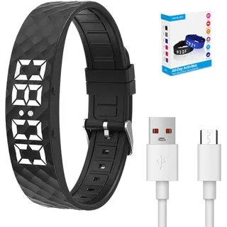 AXVRAV Vibrationswecker Armband Tiefschläfer, Wasserdicht Vibrationsarmband Wecker, Up to 8 Alarms per Day, USB-Ladefunktion, Tragbares Portable Wecker Armband für Kinder Erwachsene (Schwarz)