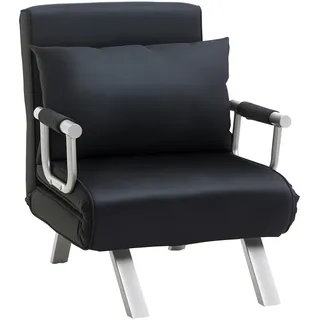 3-in-1 Schlafsofa, Gästebett, Sessel Inklusive Kissen, Schwarz