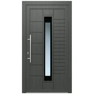 Solid Elements Haustür KT-541  (110 x 210 cm, DIN Anschlag: Links, Fenstergrau/Verkehrsweiß)