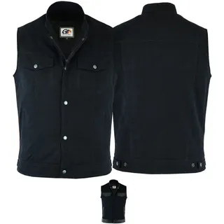 German Wear Motorradweste GW691 Denim Motorrad Biker Jeansweste Motorradweste Weste schwarz 50/M