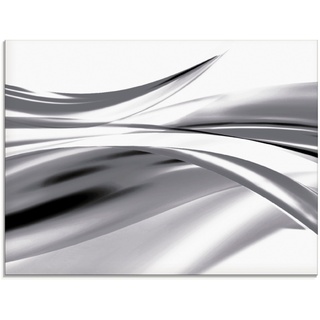 Glasbild ARTLAND "Schöne Welle - Abstrakt" Bilder Gr. B/H: 80 cm x 60 cm, Gegenstandslos, 1 St., grau Glasbilder